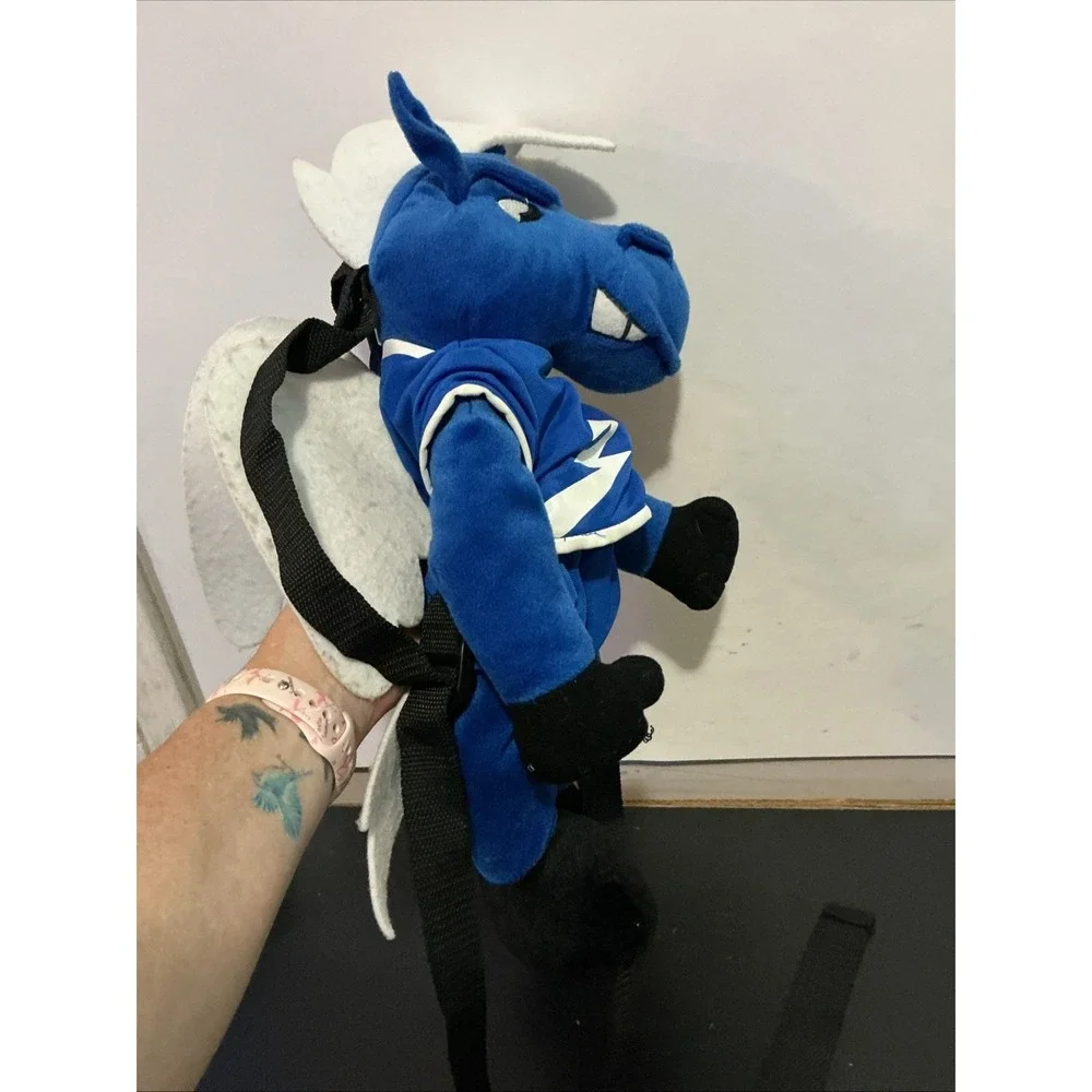 Team Heads MTSU Blue Raiders Lightning Mascot Plush Backpack Blue 15in